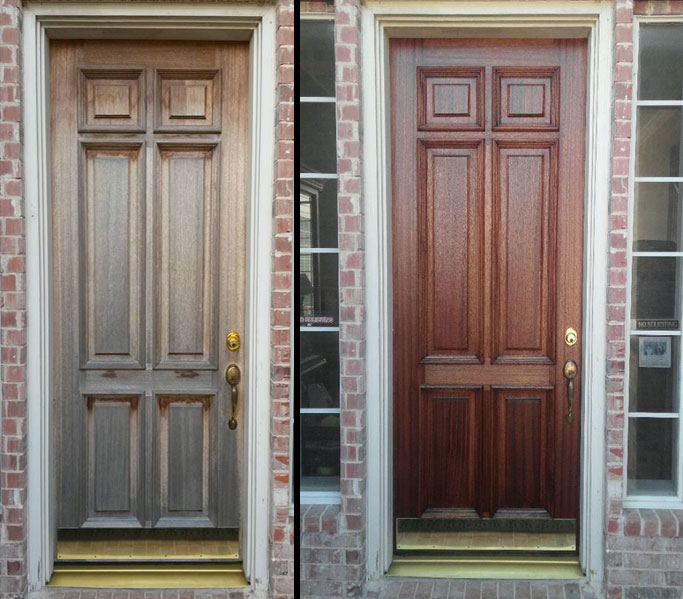 door refinishing before and after